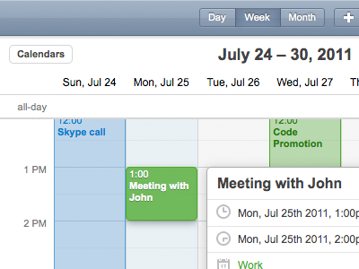 Calendar application calendar events ui