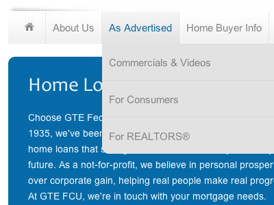 Mortgages Header mortgages navigation site design