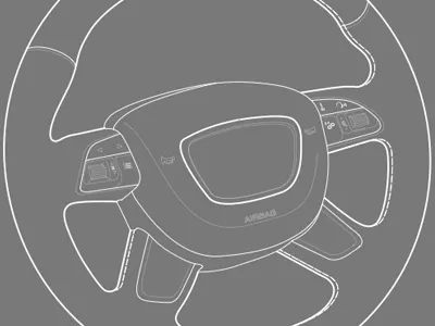 Steering diagram steering wheel trace vector