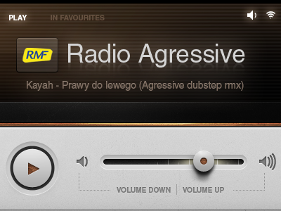 Radio 2 gray ipad play player poland radio ui volume wood