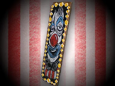 Clown chalk clown drawing ink wood