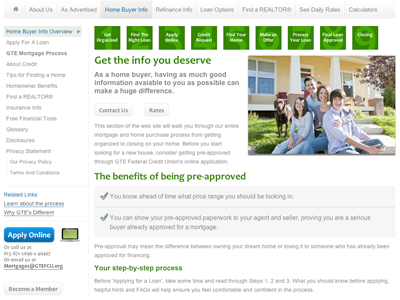 Mortgages Site - Home Buyer Info custom internal mortgages site