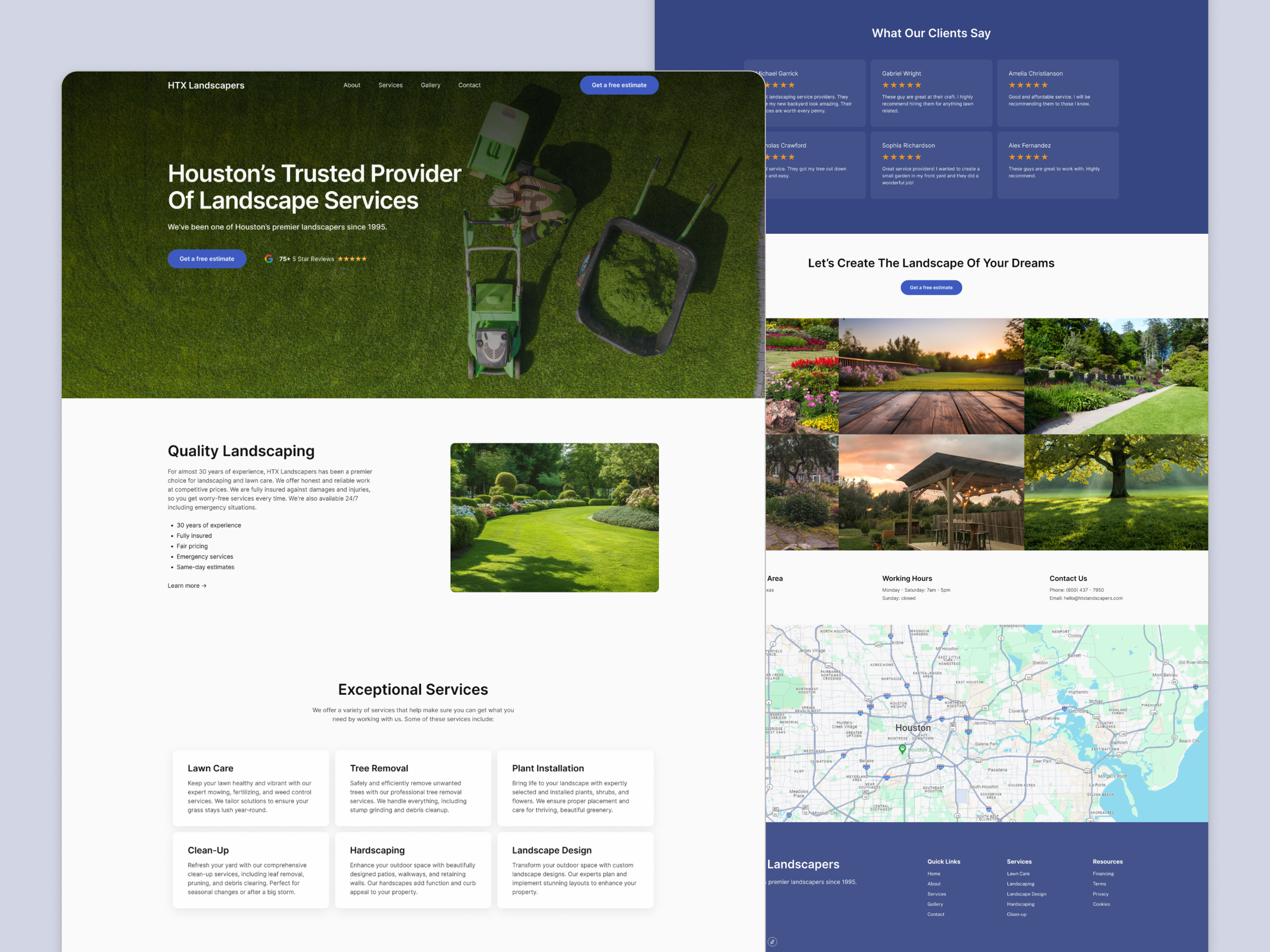 Landscaping Website arborist landing page landing page design landscaper landscaping lawn lawn care lawn service modern service tree care tree service ui ui design uiux ux ux design web design website design