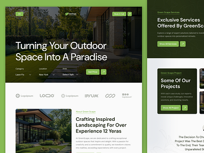 Landscaping Web Design design gardening gardening web design home page landing apge design landscaping landscaping landing page landscaping website layout design modern services ui ui design uiux uiux design ux web web design website