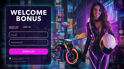 Landing page ai design igaming graphic design midjourney photoshop