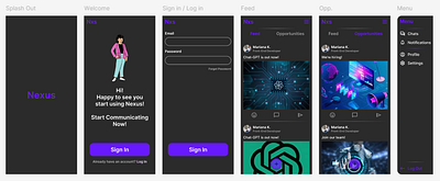 Nexus - Business Social Media/Communication App | UI UX Design figma graphic design ui ux