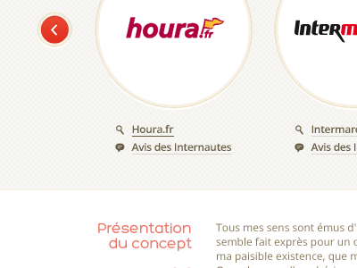 Houra arrow circles concept icons navigation supermarket texture website