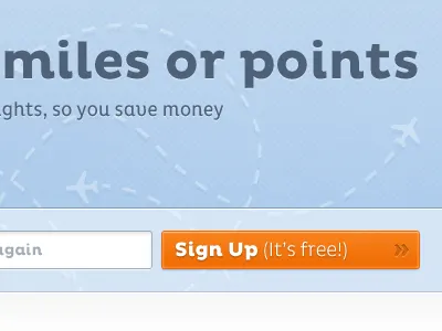 Miles or points button form pluto sign up