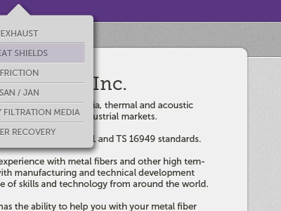 Dropdown dropdown gray menu museo purple