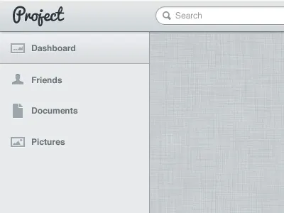 Web App Project UI app gray icons linen project search sidebar ui web