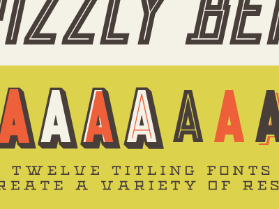 Grizzly Bear alex sheldon alphabet custom type drop shadow family fifties font forties grizzly inline kerosene inline match kerosene match and kerosene shadow tall typeface