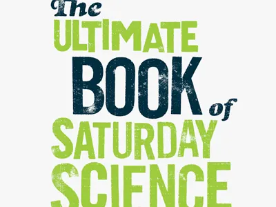 Science blue book cover green grunge texture type typography