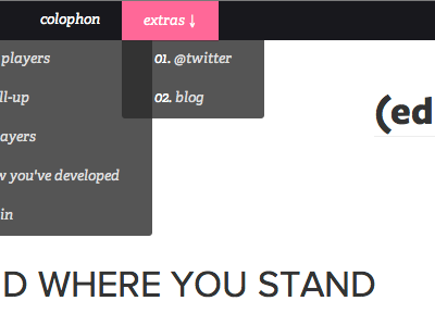 Where You Stand css3 dta menu pink