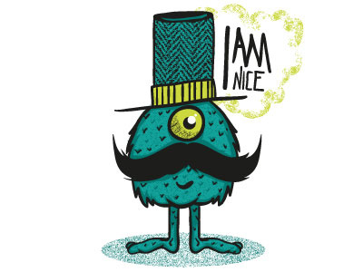 Doodling big stache blue cintiq12wx doodle green monster texture