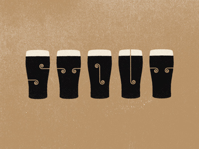 Stout beer illustration texture type