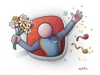 12 mini illustrations : Welcome ! blue characters grey illustration picto pictogram red vector welcome