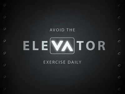 Elevator Exercise arrow black dark down elevator glow icon logo metal texture typography up