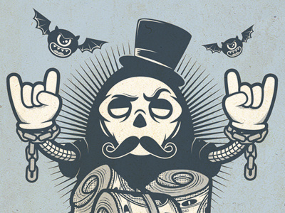 Bat Country! bat money moustache top hat