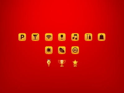 Website icons cup gold icon pen star wine
