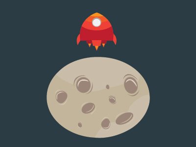 Rocket and Moon drawing illustration moon rocket space