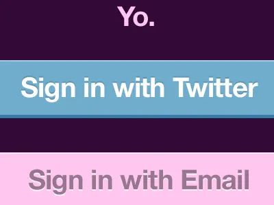 Sign In Options buttons sign in yo