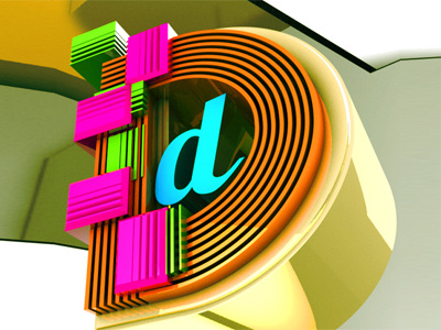 3 "D" Type Series 3d c4d cinema4d reflection render shine type typography