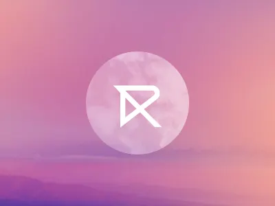 R is for... design logo monogram sunrise type vector