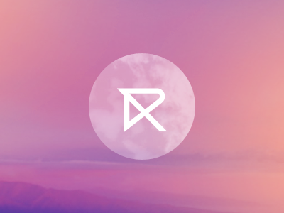 R is for... design logo monogram sunrise type vector