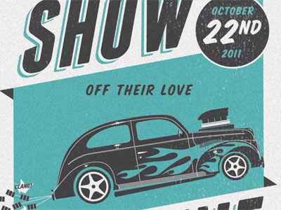 Show & Shine Wedding Invite - Teal show and shine teal vintage wedding invitation