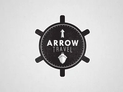 Arrow Travel Logo logo ship travel wheel
