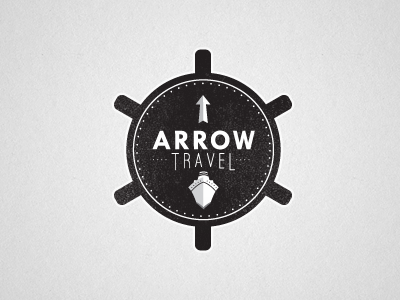 Arrow Travel Logo logo ship travel wheel