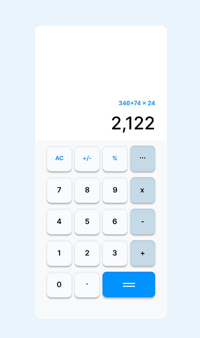 UI Challenge / Calculator app blue calculator challenge daily figma mobile ui