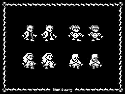 Sanctuary Character Designs 16 bit 8 bit character final fantasy game design gaming sprite undertale video game