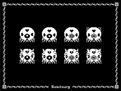 Sanctuary Boss Character Design 16 bit 8 bit alien boss boss design game game design gaming heart indie game itch.io minnmax spider sprite sprite design video game