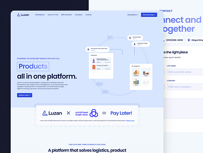 Luzan - Landing page animation application b2b graphic design landing marketplace motion graphics startup ui user interface