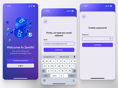 Signup Page - Design Exploration app login mobile onboarding signup ui ux