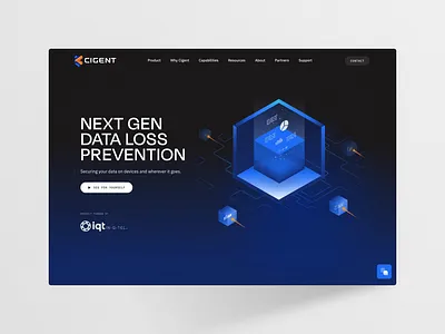 Cigent - Landing Page - Animation animation clean dark data security homepage illustration interaction landing landing page security typography ui ui design ux