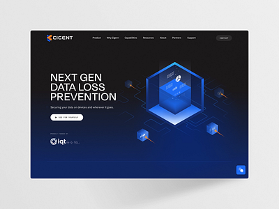 Cigent - Landing Page - Prototype animation clean dark data security homepage illustration interaction landing landing page prototype security typography ui ui design ux