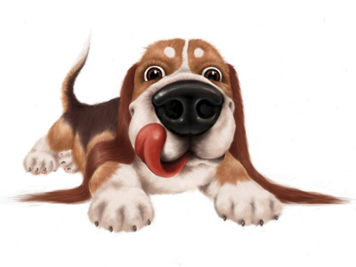 doggy animal cute dog funny fur illustration