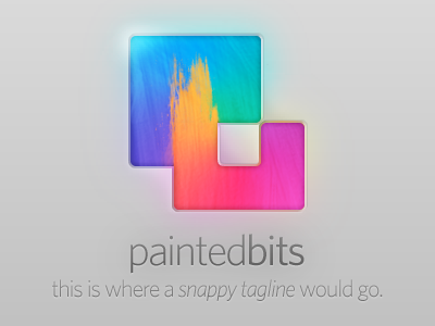 Painted Bits colors design logo