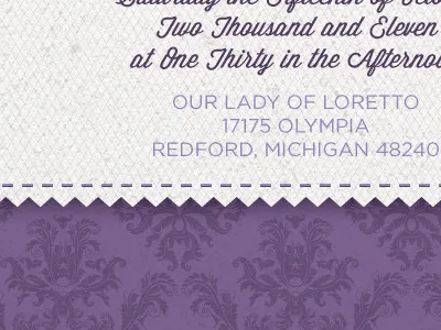 JP&CL Wedding Invitation 2 gotham invitation invite purple texture wedding wisdom script