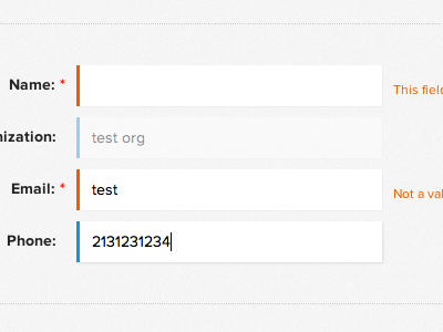 Live Validation Progress field form input label validation