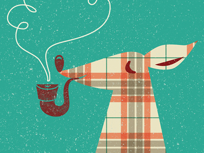 Smokingdeer deer holiday pipe plaid smoking teal