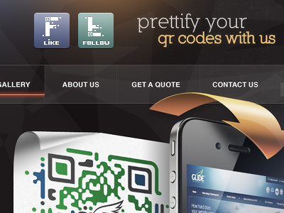 Customize QR's arrow code custom facebook ipad iphone qr scanner site twitter ui