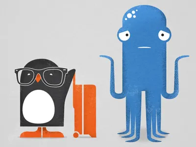 Little Dudes christopher paul illustration octopus penguin