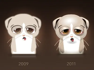 Lemur-ish (tired) cartoon character illustration