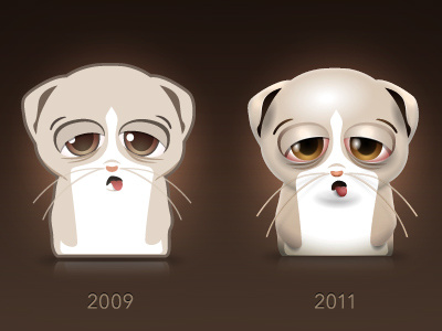 Lemur-ish (tired) cartoon character illustration