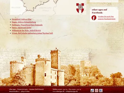 other ages - Dinner & Events #2 agency beige brown castle event events grunge layout medieval old paper other ages red screendesign texture web webdesign website