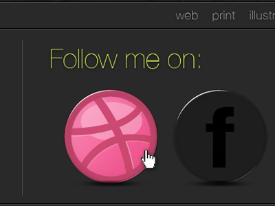 Dribbble Link dribbble link rollover