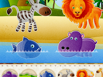 Jungle game alligator game giraffe hipopotam ipad jungle lion nature pirania zebra